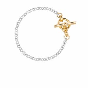 Tilly Sveaas Silver and Gold T-bar Clasp on Belcher Chain Bracelet

$‌175.00